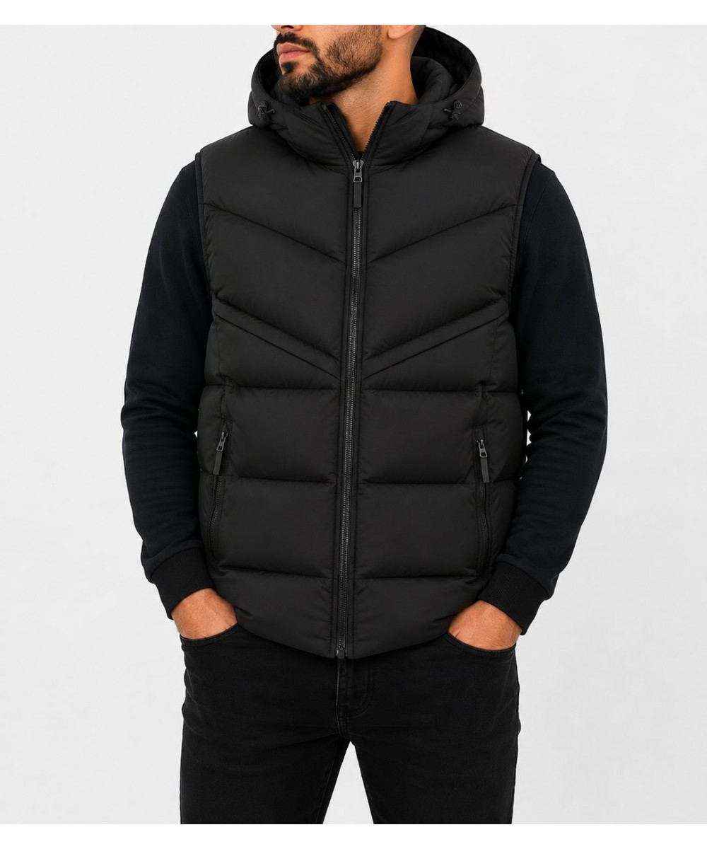 Мъжки елек с сваляща качулка 