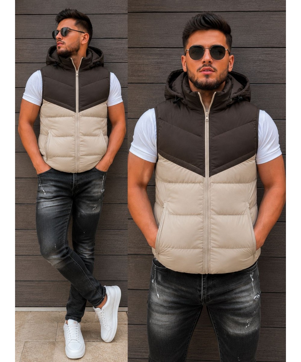 Мъжки елек с сваляща качулка 